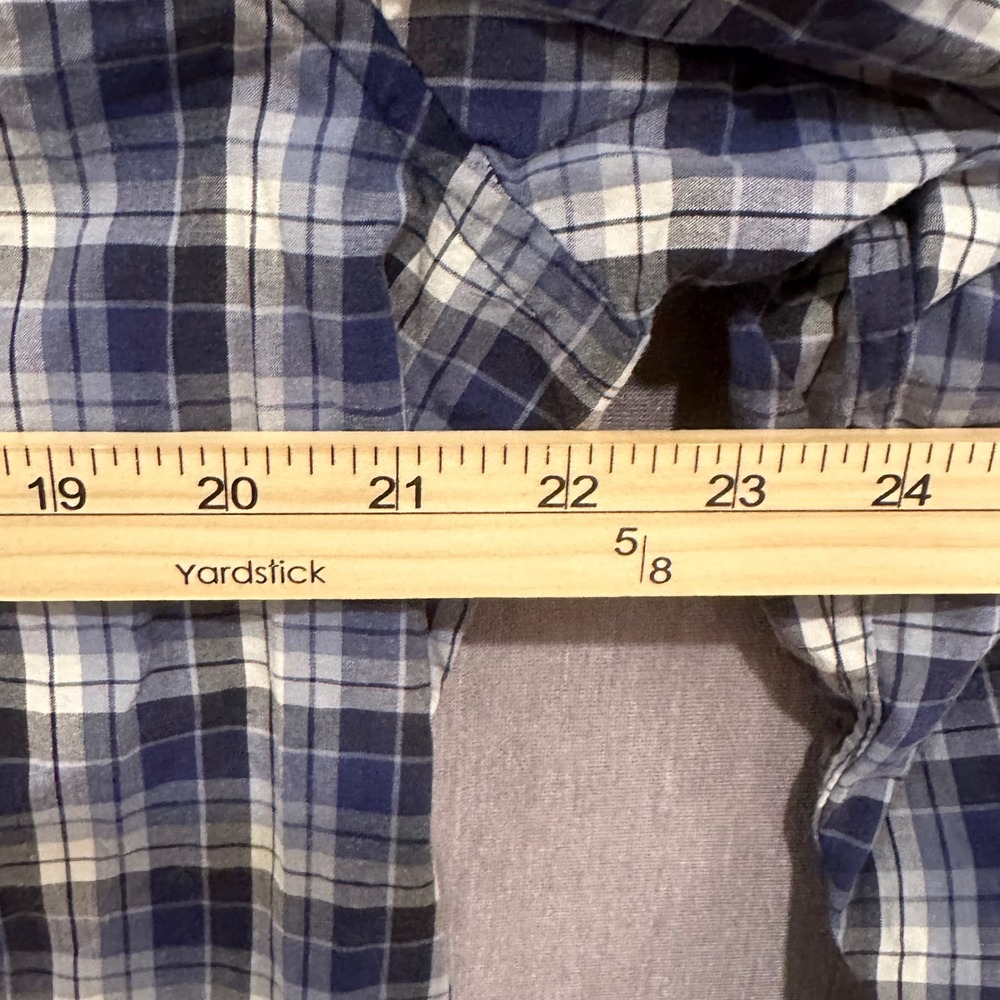 GUESS Plaid Long Sleeve‎ Button Down Shirt Blue White Black Western Style XL Y2K - Picture 8 of 12